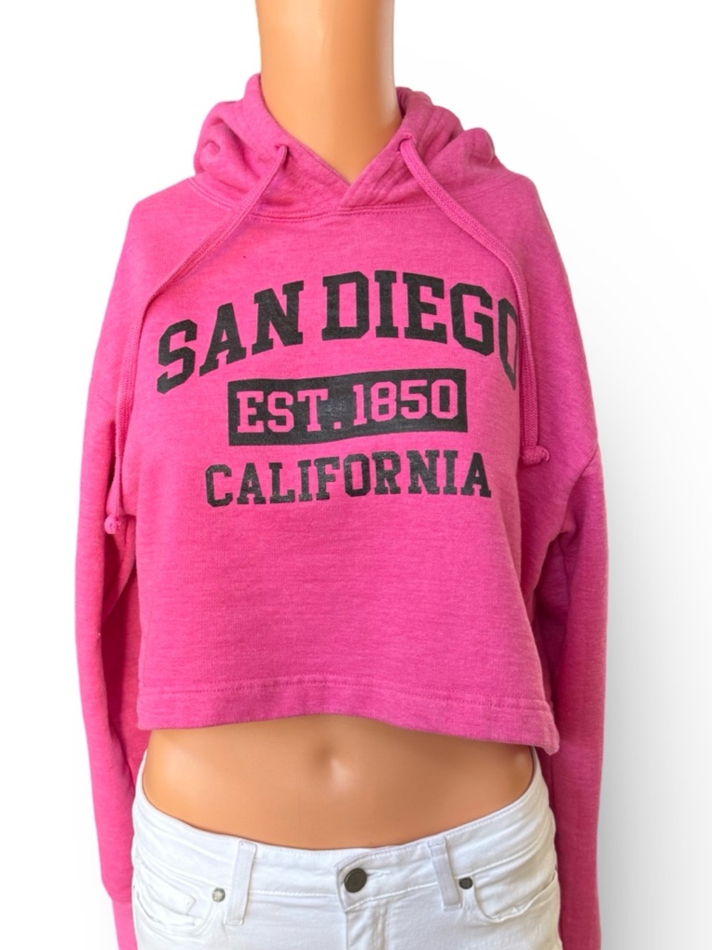 Unk Hot Pink Cropped San Diego Graphic Hoodie
